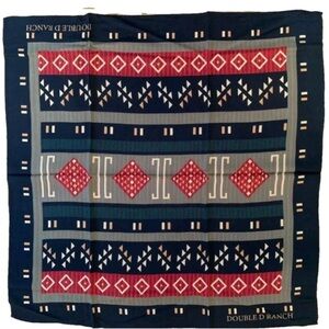 Double D Ranch Navy and Red Patterned Scarf